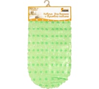 Коврик для ванной Рыжий кот BMP-52-G Камушки овальный, зеленый, 66х34,5 см 312215