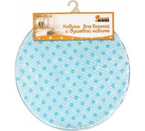 Коврик для ванной Рыжий кот BM-07-B круглый, голубой, 50х50 см 312202