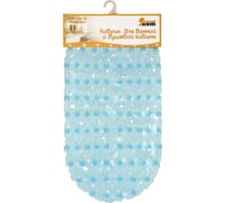 Коврик для ванной Рыжий кот BMP-52-B Камушки овальный, голубой, 66х34.5 см 312211