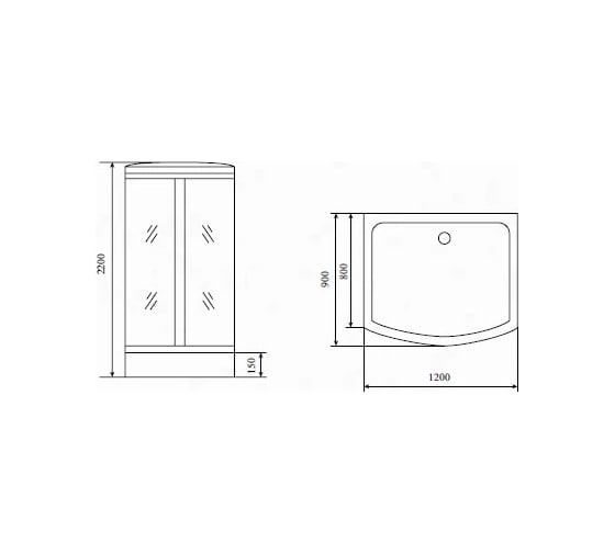 Душевая кабина Timo Comfort Fabric Glass 12090220 T-8815C