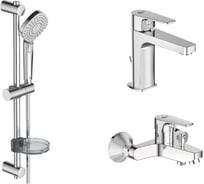 Набор 3в1: смеситель для душа и умывальника, душевой гарнитур IDEAL STANDARD ESLA BC264AA Set 00000077899