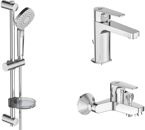 Набор 3в1: смеситель для душа и умывальника, душевой гарнитур IDEAL STANDARD ESLA BC264AA Set 00000077899