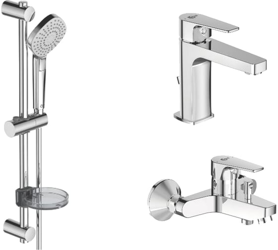 Набор 3в1: смеситель для душа и умывальника, душевой гарнитур IDEAL STANDARD ESLA BC264AA Set 00000077899