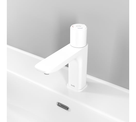 Смеситель для умывальника IDDIS с инновационным управлением Push Control, белый матовый Slide SLIWTBTi01