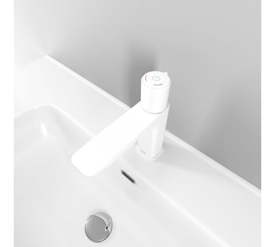 Смеситель для умывальника IDDIS с инновационным управлением Push Control, белый матовый Slide SLIWTBTi01