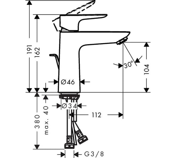 Смеситель для раковины HANSGROHE 71710990 HG Talis E 110 00000071110