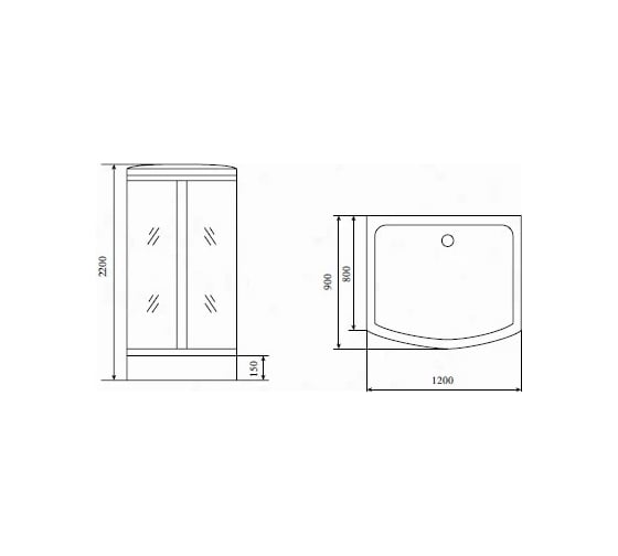 Душевая кабина TIMO Standart 120х90х220 T-1115
