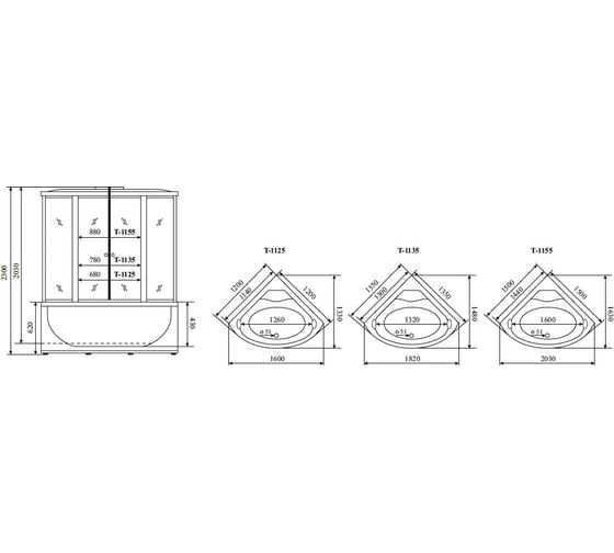 Душевая кабина TIMO Standart 120х120х220 T-1125