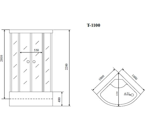 Душевая кабина TIMO Standart 100х100х220 T-1100P
