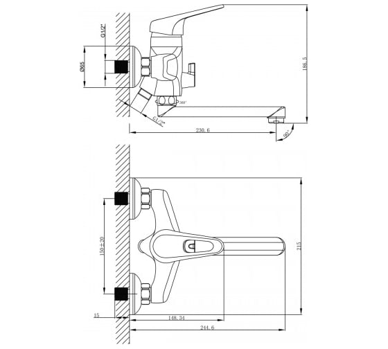 Смеситель Lemark Luna LM4113C универсальный LM4113C