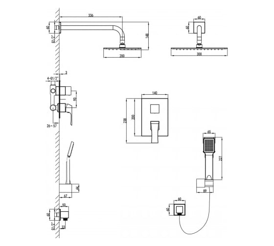 Смеситель Lemark Unit LM4529C для душа, встраиваемый LM4529C
