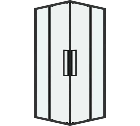 Душевое ограждение Grossman Cosmo 90х90х195 см, квадрат, раздвижное, черный матовый, стекло прозрачное 300.K33.02.9090.21.00