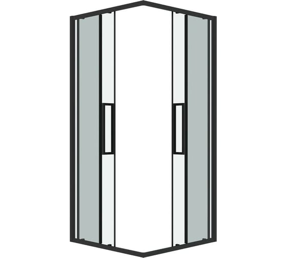 Душевое ограждение Grossman Cosmo 90х90х195 см, квадрат, раздвижное, черный матовый, стекло прозрачное 300.K33.02.9090.21.00