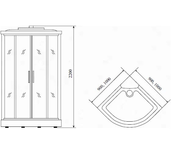 Душевая кабина TIMO Standart 90х90х220 T-1109P