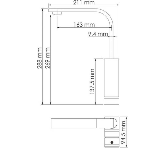 Смеситель для кухни WasserKRAFT латунь Abens 2007