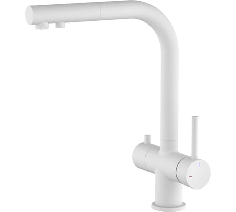 Смеситель для кухни TIMO Saona с подключением фильтра и выдвижной лейкой, белый матовый 2356/16FL