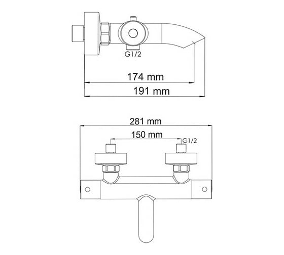 Термостатический смеситель для ванны WasserKRAFT Thermo Berkel 4811