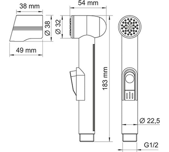 Гигиеническая лейка WasserKRAFT с фиксатором ABS-пластик A157