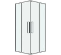 Душевое ограждение Grossman Cosmo 80х80х195 см, квадрат, раздвижное, хром, стекло прозрачное,1м 300.K33.02.8080.10.00