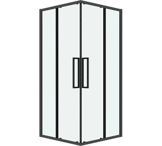 Душевое ограждение Grossman Cosmo 80х80х195 см, квадрат, раздвижное, графит сатин, стекло прозрачное 300.K33.02.8080.42.00