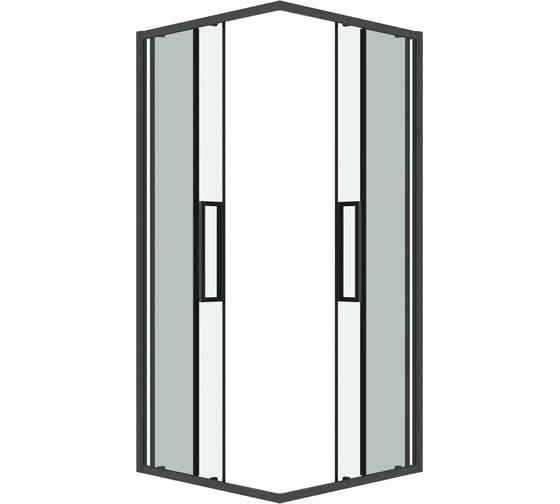 Душевое ограждение Grossman Cosmo 80х80х195 см, квадрат, раздвижное, графит сатин, стекло прозрачное 300.K33.02.8080.42.00