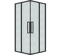 Душевое ограждение Grossman Cosmo 80х80х195 см, квадрат, раздвижное, черный матовый, стекло шиншилла 300.K33.02.8080.21.02