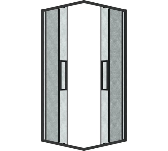 Душевое ограждение Grossman Cosmo 80х80х195 см, квадрат, раздвижное, черный матовый, стекло шиншилла 300.K33.02.8080.21.02