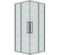 Душевое ограждение Grossman Cosmo 100х100х195 см, квадрат, раздвижное, хром, стекло шиншилла,1 место 300.K33.02.1010.10.02