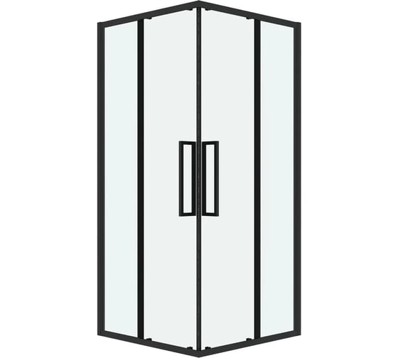 Душевое ограждение Grossman Cosmo 100х100х195 см, квадрат, раздвижное, черный матовый, стекло прозрачное 300.K33.02.1010.21.00 1