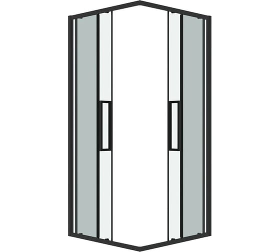 Душевое ограждение Grossman Cosmo 100х100х195 см, квадрат, раздвижное, черный матовый, стекло прозрачное 300.K33.02.1010.21.00