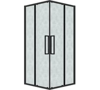 Душевое ограждение Grossman Cosmo 100х100х195 см, квадрат, раздвижное, черный матовый, стекло шиншилла 300.K33.02.1010.21.02