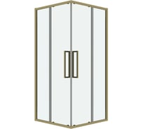 ДДушевое ограждение Grossman Cosmo 100х100х195 см, квадрат, раздвижное, золото сатин, стекло прозрачное 300.K33.02.1010.32.00