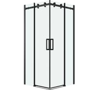 Душевое ограждение Grossman Classic 100х100х195 см, квадрат, раздвижное, черный матовый, стекло прозрачное, 2 места 300.K33.04.1010.21.00