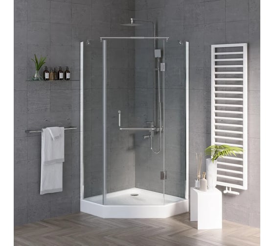 Душевое ограждение Grossman Classic 90*90*185 трапеция, дверь распашная 2 места GR-8090