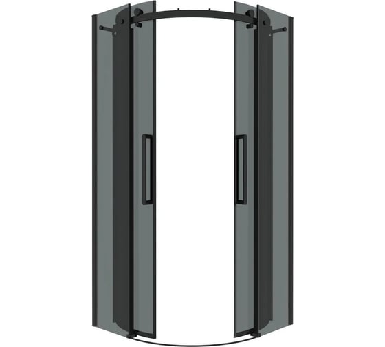 Душевое ограждение Grossman Classic 100х100х195 см, полукруг, раздвижное, черный матовый, стекло тонированное 301.K33.04.1010.21.10
