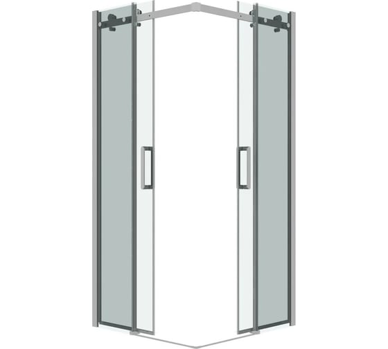 Душевое ограждение Grossman Classic 80х80х195 см, квадрат, раздвижное, хром, стекло прозрачное, 2 места 300.K33.04.8080.10.00