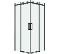 Душевое ограждение Grossman Classic 80х80х195 см, квадрат, раздвижное, черный матовый, стекло прозрачное, 2 места 300.K33.04.8080.21.00