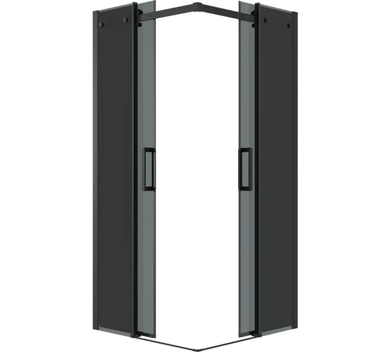 Душевое ограждение Grossman Classic 80х80х195 см, квадрат, раздвижное, черный матовый, стекло тонированное, 2 места 300.K33.04.8080.21.10