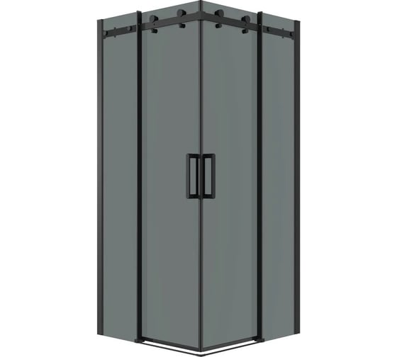 Душевое ограждение Grossman Classic 90х90х195 см, квадрат, раздвижное, черный матовый, стекло тонированное, 2 места 300.K33.04.9090.21.10