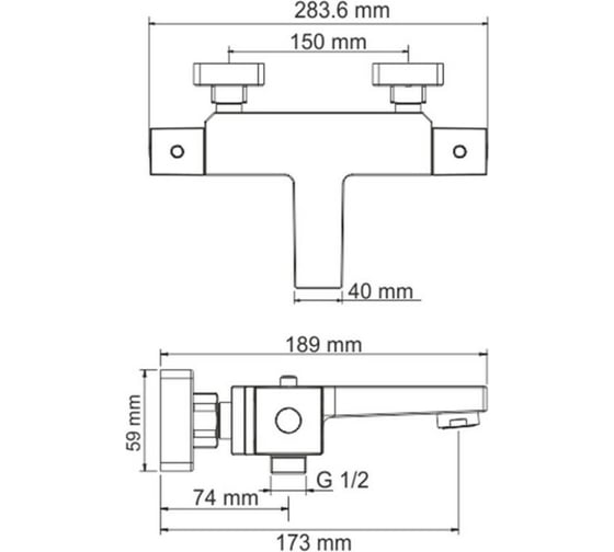Термостатический смеситель для ванны WasserKRAFT Thermo Alme 1511