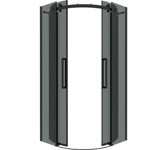 Душевое ограждение Grossman Classic 90х90х195 см, полукруг, раздвижное, черный матовый, стекло тонированное 301.K33.04.9090.21.10