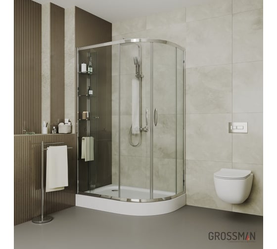 Душевое ограждение Grossman Classic 120х80х185 см, двери раздвижные, с поддоном, 2 места GR-9120L