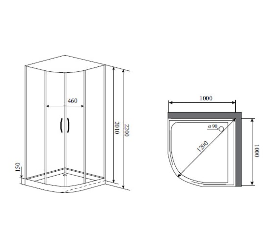 Душевая кабина TIMO Premium IMPI 100100220 H-517
