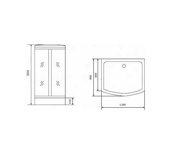 Душевая кабина TIMO Standart Black 120х90х220 T-6615B