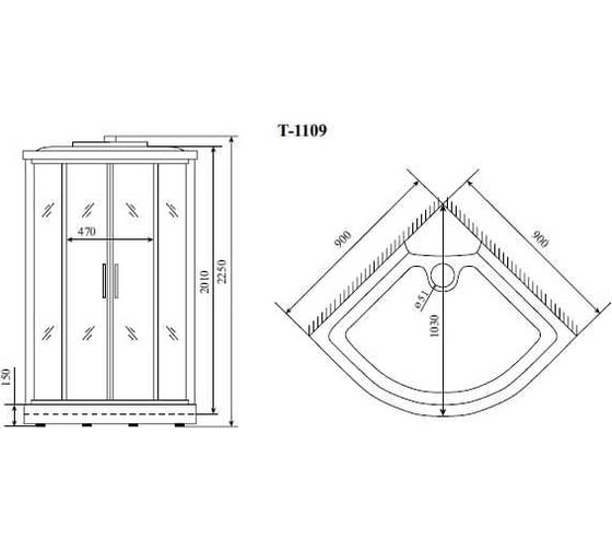Душевая кабина TIMO Standart Silver 90х90х220 T-6609S