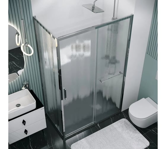 Боковая стенка Grossman Style 70*195 см, хром, стекло шиншилла, 1 место 200.K33.05.70.10.02