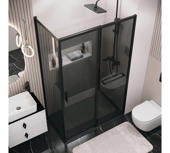 Боковая стенка Grossman Style 70*195 см, черный матовый, стекло тонированное, 1 место 200.K33.05.70.21.10