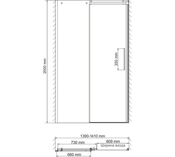 Душевая дверь WasserKRAFT Dinkel 58R31/15R31