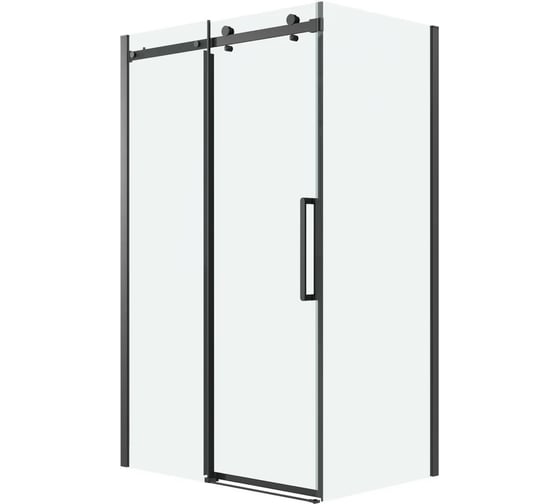 Боковая стенка Grossman Classic 90*195 см, черный матовый, стекло прозрачное, 1 место 200.K33.04.90.21.00