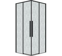 Душевое ограждение Grossman Galaxy (90х90х195) квадрат, раздвижные, черн.матов, стекло шиншилла 300.K33.01.9090.21.02